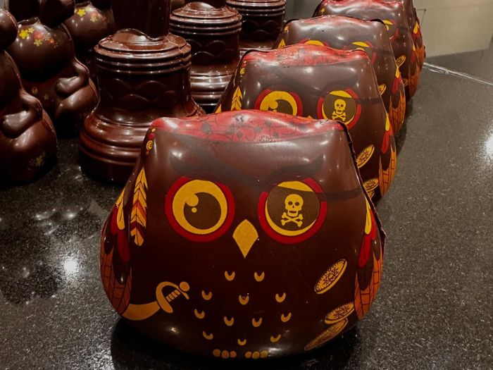 Chocolat de paques originale en forme de hibou par le coin gourmand Dieulefit